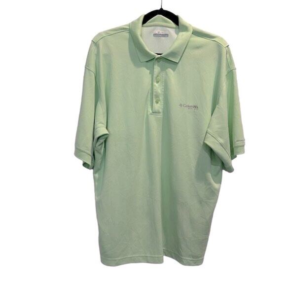Columbia PFG Men's Polo Shirt Mint Green Size L Short Sleeve Activewear - Picture 1 of 10